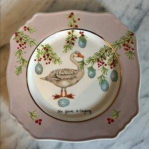 12 days of Christmas! Anthropologie Holiday Plate - six geese a-laying
